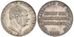 1 Thaler Reino de Prusia (1701-1918) Plata Federico Guillermo IV de Prusia (1795 - 1861)