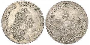 1 Thaler Reino de Prusia (1701-1918) Plata Federico II el Grande (1712 – 1786)