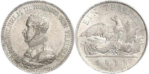 1 Thaler Reino de Prusia (1701-1918) Plata Federico Guillermo III de Prusia (1770 -1840)