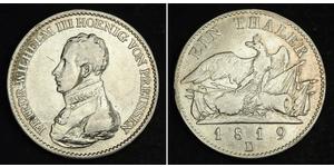 1 Thaler Reino de Prusia (1701-1918) Plata Federico Guillermo III de Prusia (1770 -1840)