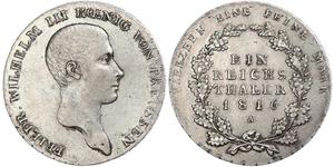 1 Thaler Reino de Prusia (1701-1918) Plata Federico Guillermo III de Prusia (1770 -1840)