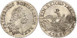 1 Thaler Reino de Prusia (1701-1918) Plata Federico II el Grande (1712 – 1786)