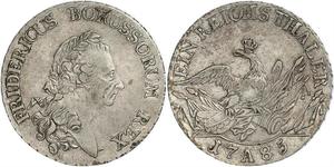 1 Thaler Reino de Prusia (1701-1918) Plata Federico II el Grande (1712 – 1786)