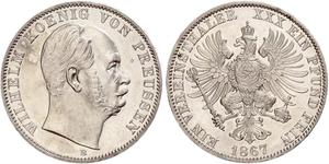 1 Thaler Reino de Prusia (1701-1918) Plata Wilhelm I, German Emperor (1797-1888)