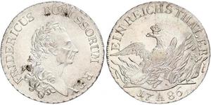 1 Thaler Reino de Prusia (1701-1918) Plata Federico II el Grande (1712 – 1786)