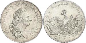 1 Thaler Reino de Prusia (1701-1918) Plata Federico II el Grande (1712 – 1786)