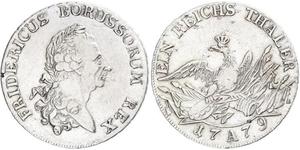1 Thaler Reino de Prusia (1701-1918) Plata Federico II el Grande (1712 – 1786)