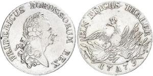 1 Thaler Reino de Prusia (1701-1918) Plata Federico II el Grande (1712 – 1786)