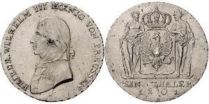 1 Thaler Reino de Prusia (1701-1918) Plata Federico Guillermo III de Prusia (1770 -1840)