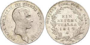 1 Thaler Reino de Prusia (1701-1918) Plata Federico Guillermo III de Prusia (1770 -1840)