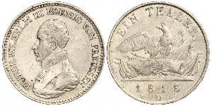 1 Thaler Reino de Prusia (1701-1918) Plata Federico Guillermo III de Prusia (1770 -1840)