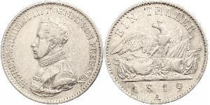 1 Thaler Reino de Prusia (1701-1918) Plata Federico Guillermo III de Prusia (1770 -1840)