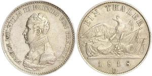 1 Thaler Reino de Prusia (1701-1918) Plata Federico Guillermo III de Prusia (1770 -1840)