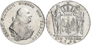 1 Thaler Reino de Prusia (1701-1918) Plata Federico Guillermo II de Prusia