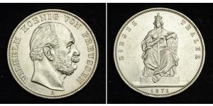 1 Thaler Reino de Prusia (1701-1918) Plata Wilhelm I, German Emperor (1797-1888)