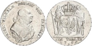 1 Thaler Reino de Prusia (1701-1918) Plata Federico Guillermo II de Prusia