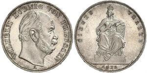 1 Thaler Reino de Prusia (1701-1918) Plata Wilhelm I, German Emperor (1797-1888)