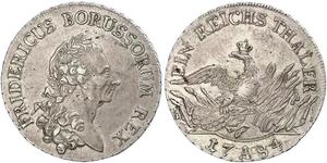 1 Thaler Reino de Prusia (1701-1918) Plata Federico II el Grande (1712 – 1786)