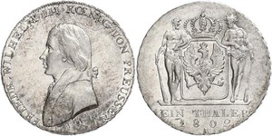 1 Thaler Reino de Prusia (1701-1918) Plata Federico Guillermo III de Prusia (1770 -1840)