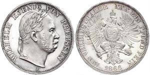 1 Thaler Reino de Prusia (1701-1918) Plata Wilhelm I, German Emperor (1797-1888)