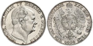 1 Thaler Reino de Prusia (1701-1918) Plata Federico Guillermo IV de Prusia (1795 - 1861)