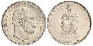 1 Thaler Reino de Prusia (1701-1918) Plata Wilhelm I, German Emperor (1797-1888)