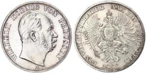 1 Thaler Reino de Prusia (1701-1918) Plata Wilhelm I, German Emperor (1797-1888)