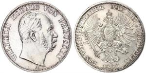 1 Thaler Reino de Prusia (1701-1918) Plata Wilhelm I, German Emperor (1797-1888)