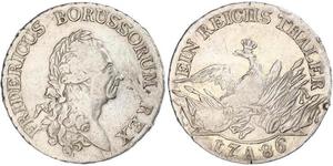 1 Thaler Reino de Prusia (1701-1918) Plata Federico II el Grande (1712 – 1786)