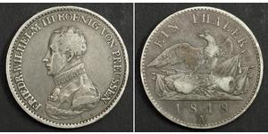 1 Thaler Reino de Prusia (1701-1918) Plata Federico Guillermo III de Prusia (1770 -1840)