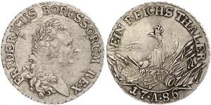 1 Thaler Reino de Prusia (1701-1918) Plata Federico II el Grande (1712 – 1786)