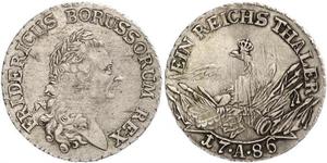 1 Thaler Reino de Prusia (1701-1918) Plata Federico II el Grande (1712 – 1786)