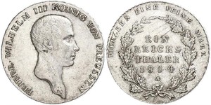 1 Thaler Reino de Prusia (1701-1918) Plata Federico Guillermo III de Prusia (1770 -1840)