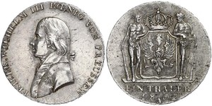 1 Thaler Reino de Prusia (1701-1918) Plata Federico Guillermo III de Prusia (1770 -1840)