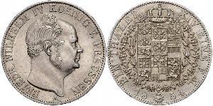 1 Thaler Reino de Prusia (1701-1918) Plata Federico Guillermo IV de Prusia (1795 - 1861)