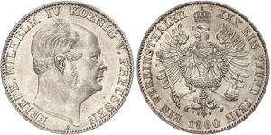 1 Thaler Reino de Prusia (1701-1918) Plata Federico Guillermo IV de Prusia (1795 - 1861)