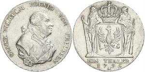 1 Thaler Reino de Prusia (1701-1918) Plata Federico Guillermo II de Prusia