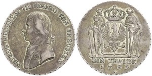 1 Thaler Reino de Prusia (1701-1918) Plata Federico Guillermo III de Prusia (1770 -1840)