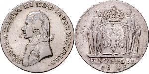 1 Thaler Reino de Prusia (1701-1918) Plata Federico Guillermo III de Prusia (1770 -1840)