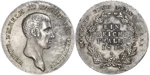 1 Thaler Reino de Prusia (1701-1918) Plata Federico Guillermo III de Prusia (1770 -1840)