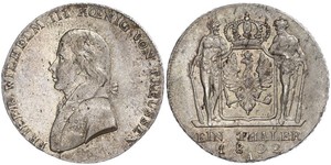 1 Thaler Reino de Prusia (1701-1918) Plata Federico Guillermo III de Prusia (1770 -1840)