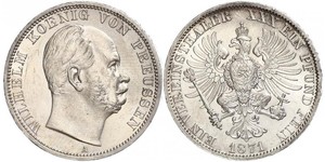 1 Thaler Reino de Prusia (1701-1918) Plata Wilhelm I, German Emperor (1797-1888)