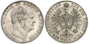 1 Thaler Reino de Prusia (1701-1918) Plata Federico Guillermo IV de Prusia (1795 - 1861)