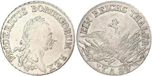 1 Thaler Reino de Prusia (1701-1918) Plata Federico II el Grande (1712 – 1786)