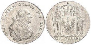 1 Thaler Reino de Prusia (1701-1918) Plata Federico Guillermo II de Prusia