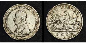 1 Thaler Reino de Prusia (1701-1918) Plata Federico Guillermo III de Prusia (1770 -1840)