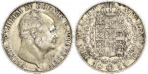 1 Thaler Reino de Prusia (1701-1918) Plata Federico Guillermo IV de Prusia (1795 - 1861)