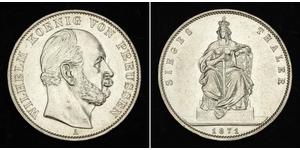1 Thaler Reino de Prusia (1701-1918) Plata Wilhelm I, German Emperor (1797-1888)