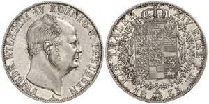 1 Thaler Reino de Prusia (1701-1918) Plata Federico Guillermo IV de Prusia (1795 - 1861)