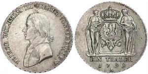 1 Thaler Reino de Prusia (1701-1918) Plata Federico Guillermo III de Prusia (1770 -1840)